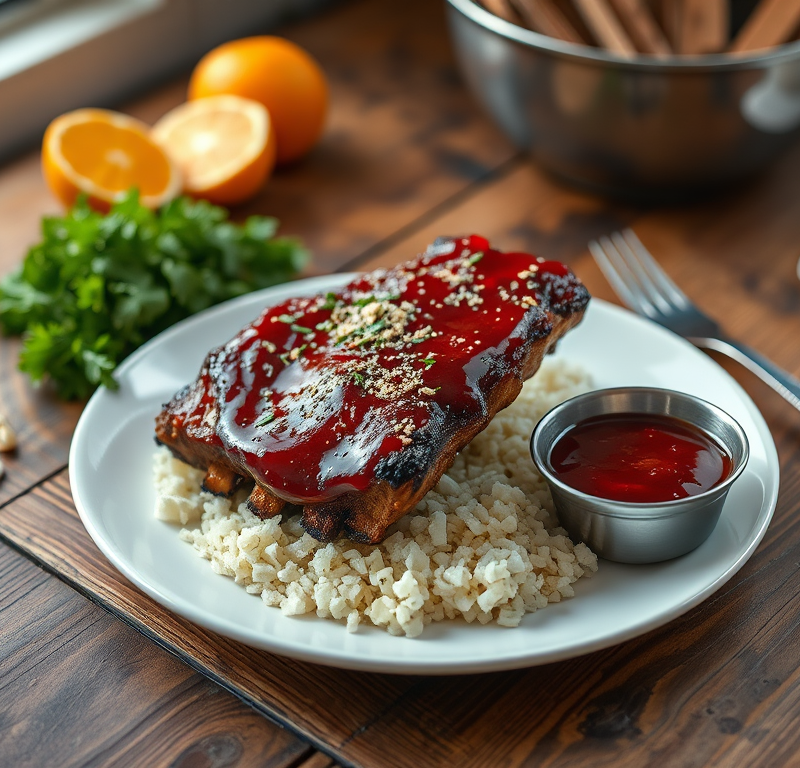 Baby Back Ribs With Cranberry BBQ Sauce — Gran Cooks