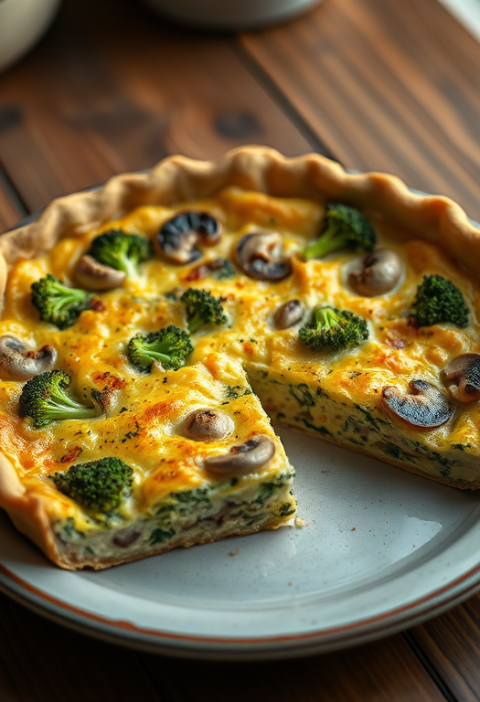 Broccoli-Mushroom Quiche — Gran Cooks