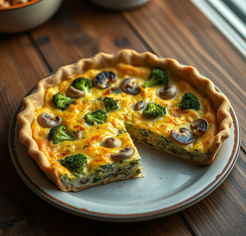 Broccoli-Mushroom Quiche — Gran Cooks
