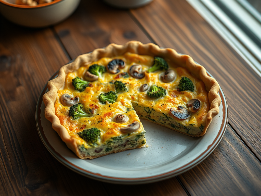 Broccoli-Mushroom Quiche — Gran Cooks