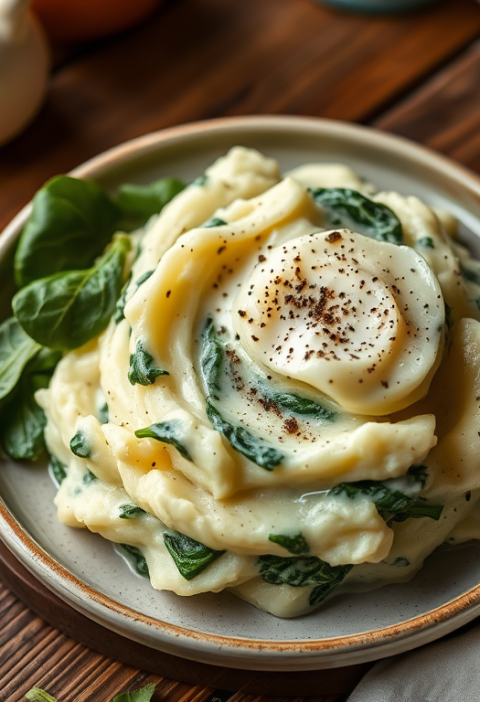Creamed Mashed Potatoes with Spinach — Gran Cooks