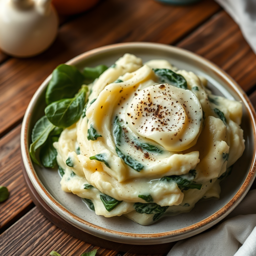 Creamed Mashed Potatoes with Spinach — Gran Cooks