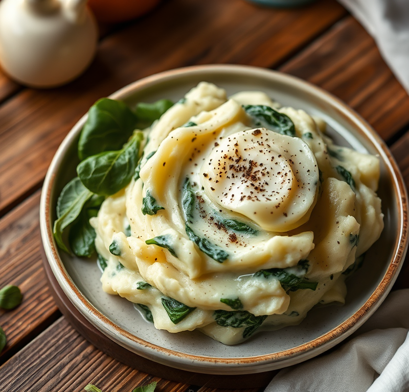 Creamed Mashed Potatoes with Spinach — Gran Cooks