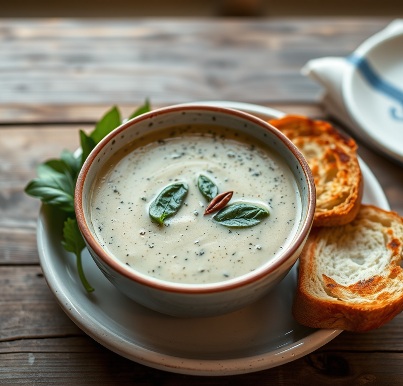 Creamy Spinach Soup with Fontina Toast — Gran Cooks