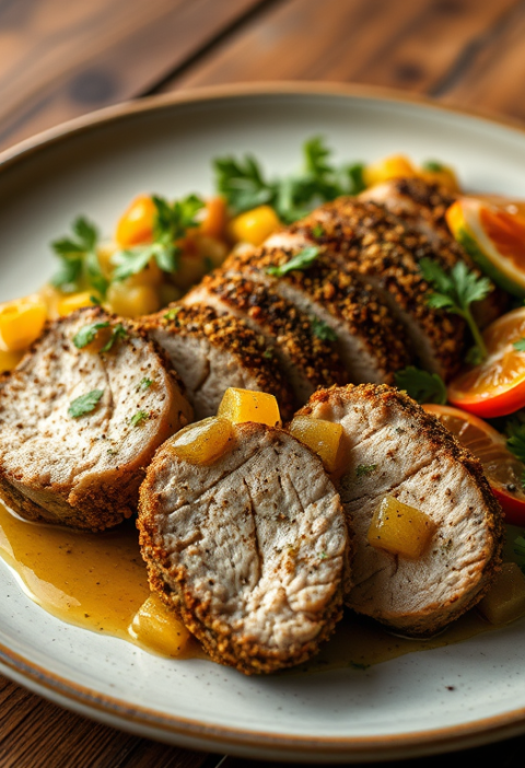 Cumin Crusted Pork Tenderloin With Orange Cilantro Vinaigrette — Gran Cooks