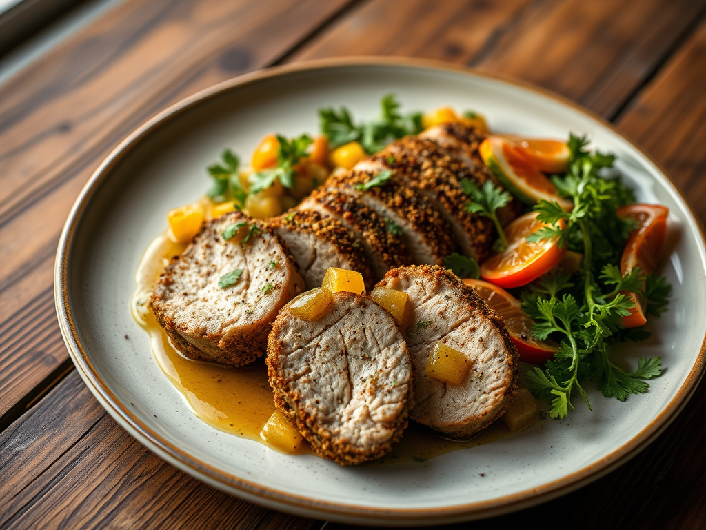Cumin Crusted Pork Tenderloin With Orange Cilantro Vinaigrette — Gran Cooks