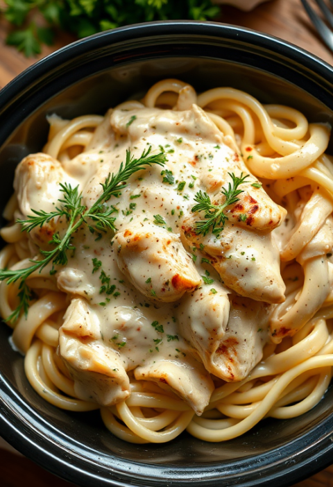 Easiest Crock Pot Chicken Alfredo — Gran Cooks