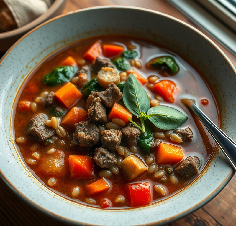 Ground Beef, Spinach and Barley Soup — Gran Cooks