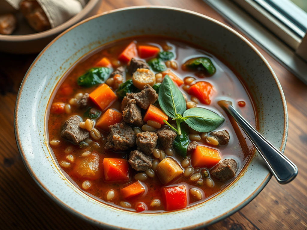 Ground Beef, Spinach and Barley Soup — Gran Cooks