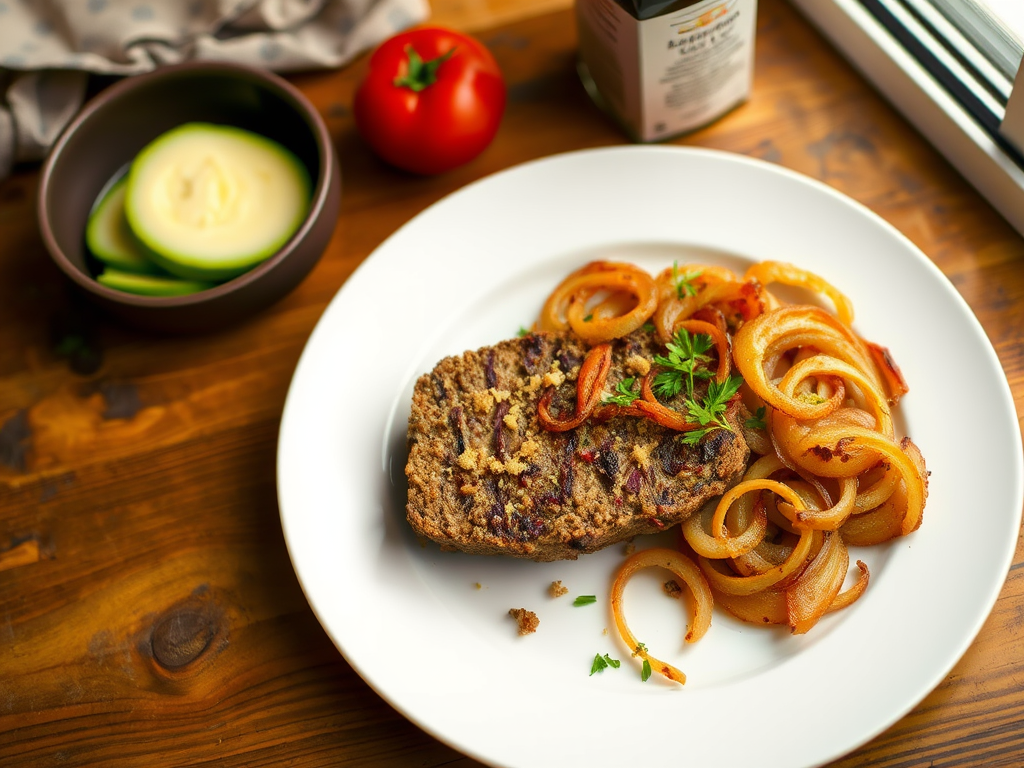 Meatloaf with Frizzle-Fried Onions (finalist Sodexo 2010 college food trends) Recipe SdxGoodEats — Gran Cooks
