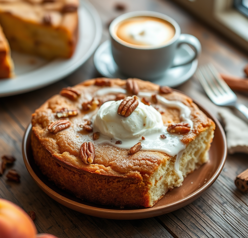 Peachy Sour Cream Coffee Cake Recipe — Gran Cooks