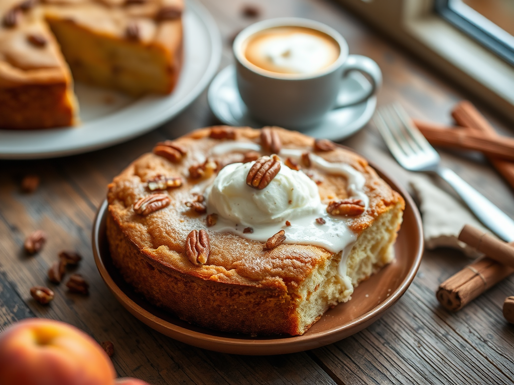 Peachy Sour Cream Coffee Cake Recipe — Gran Cooks