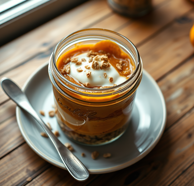 Pumpkin Pie Breakfast in Jelly Jar — Gran Cooks