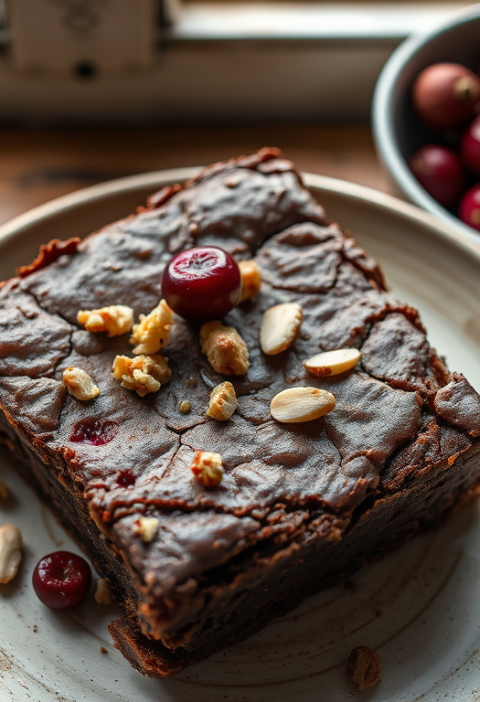 Raw Vegan Cranberry Brownie — Gran Cooks