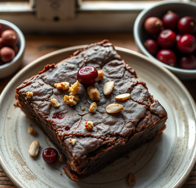 Raw Vegan Cranberry Brownie — Gran Cooks
