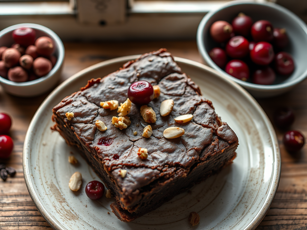 Raw Vegan Cranberry Brownie — Gran Cooks
