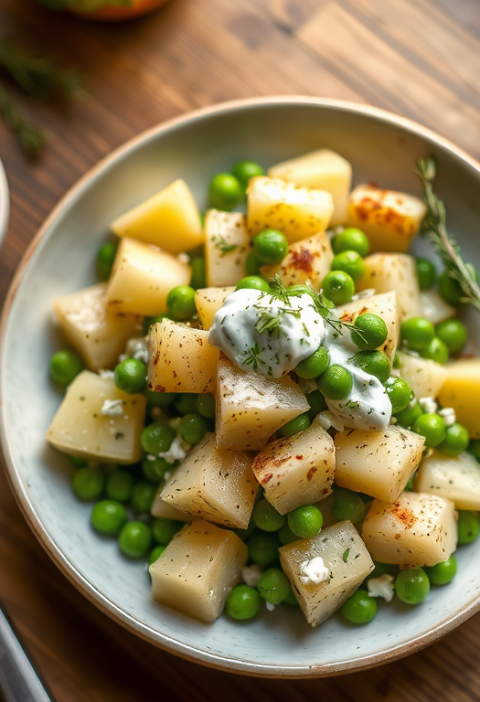 Sour Cream-Herb Potato Salad with Peas — Gran Cooks