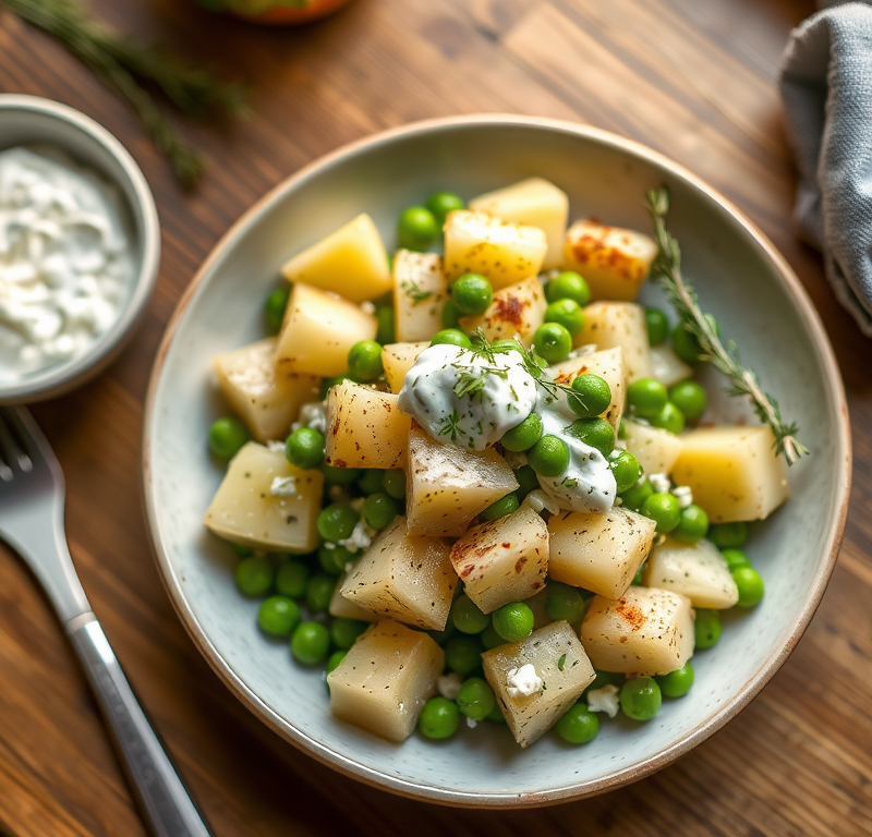 Sour Cream-Herb Potato Salad with Peas — Gran Cooks