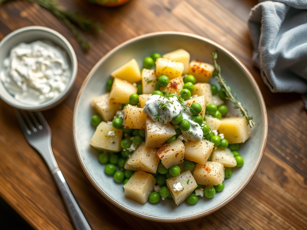 Sour Cream-Herb Potato Salad with Peas — Gran Cooks