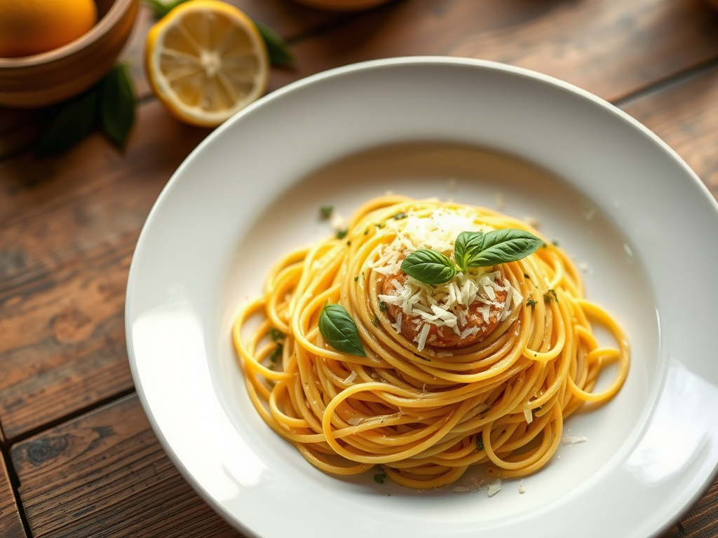 Lemon Basil Spaghetti — Gran Cooks