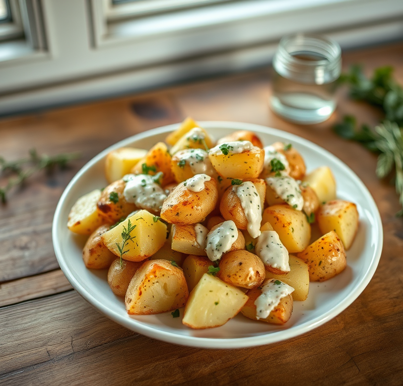 Roasted Potato Salad with Creamy Dijon Vinaigrette — Gran Cooks
