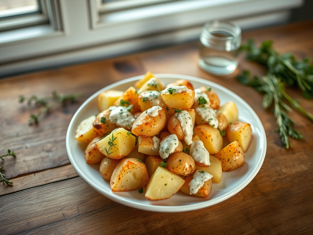 Roasted Potato Salad with Creamy Dijon Vinaigrette — Gran Cooks