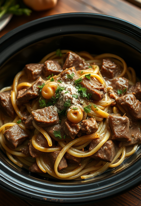 Slow Cooker Beef Stroganoff — Gran Cooks