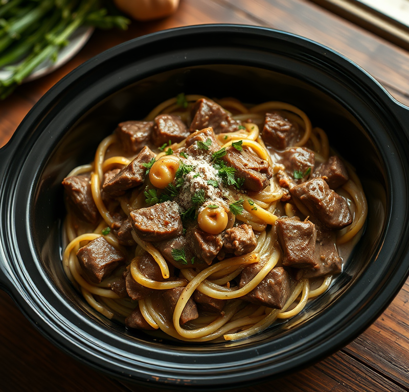 Slow Cooker Beef Stroganoff — Gran Cooks