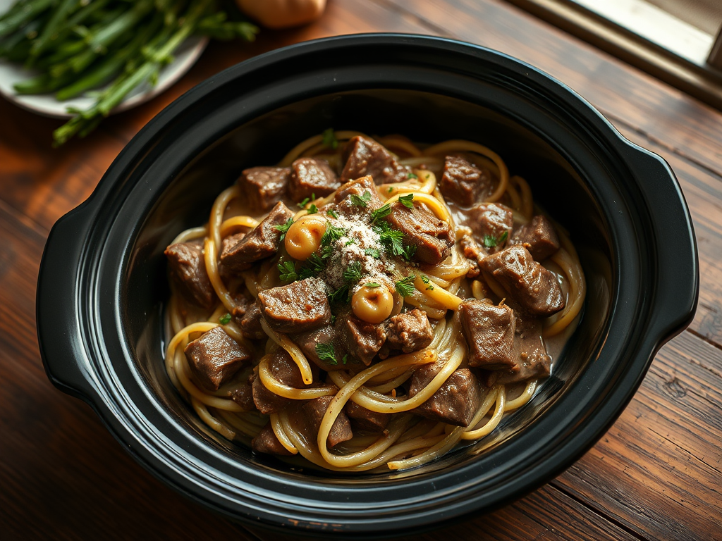 Slow Cooker Beef Stroganoff — Gran Cooks