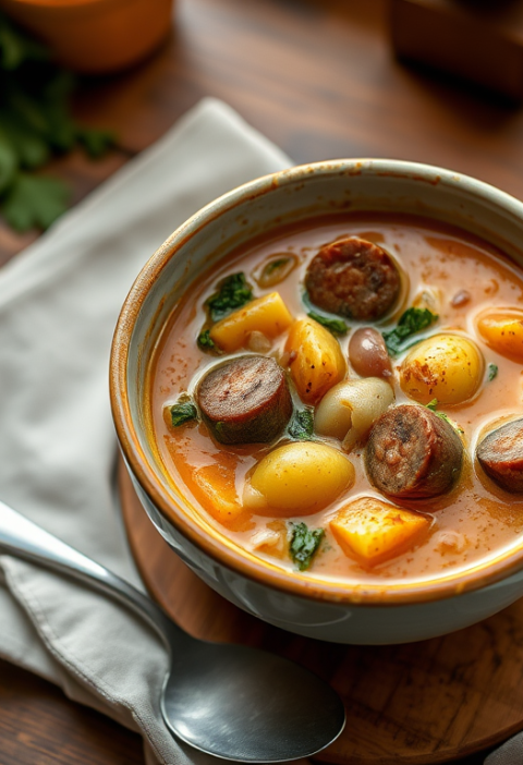 Spicy Potato Soup with Kale and Sausage — Gran Cooks