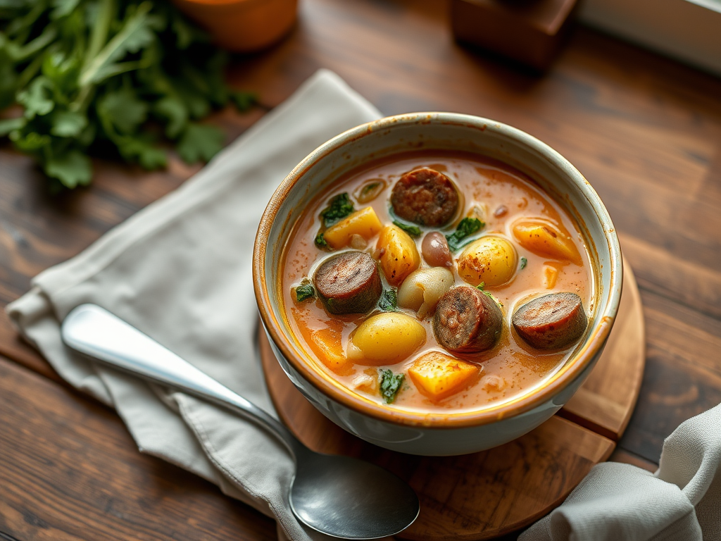 Spicy Potato Soup with Kale and Sausage — Gran Cooks